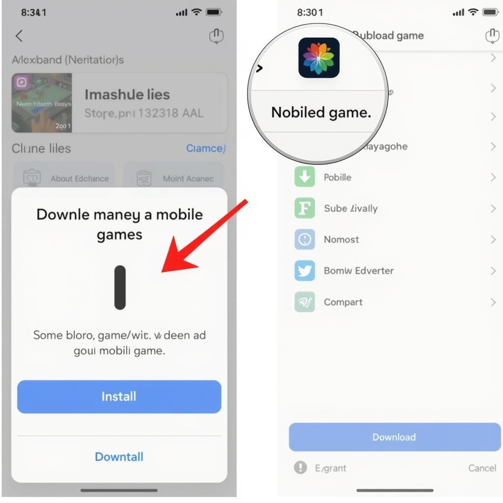 The process of downloading a mobile game