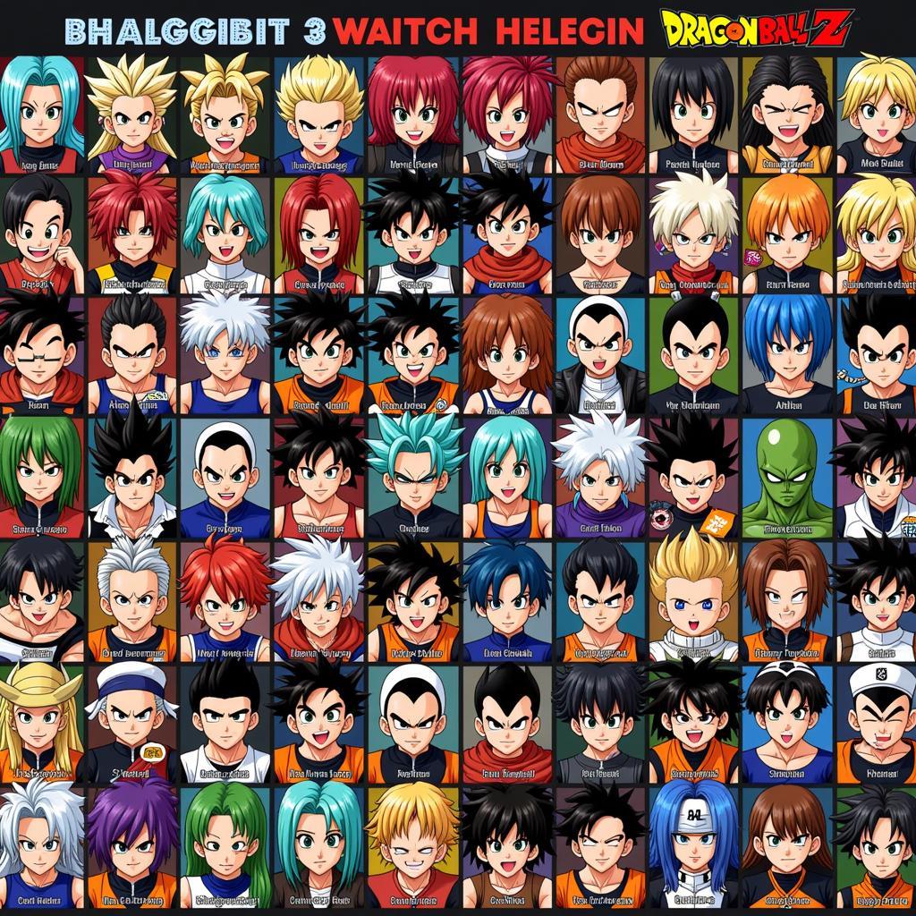 Dragon Ball Budokai Tenkaichi 3 Character Selection Screen