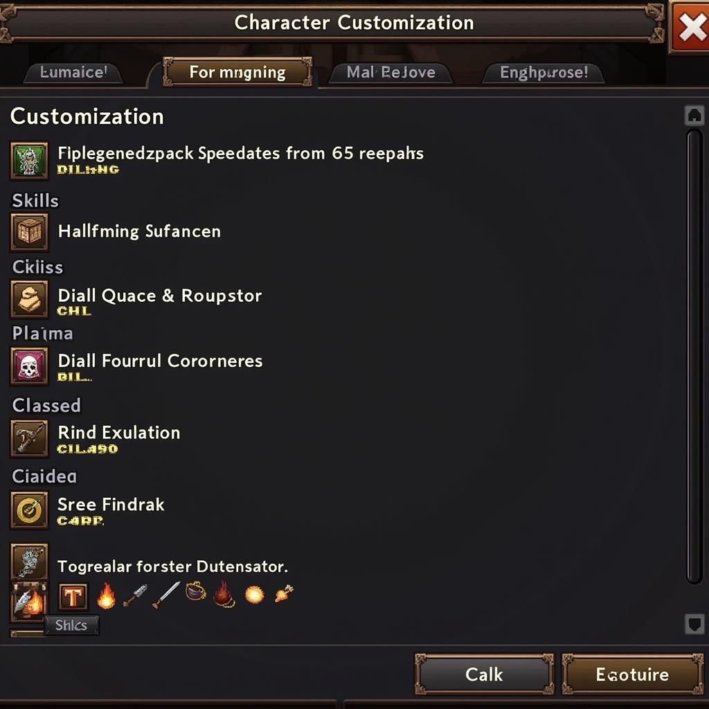 Character Customization Options in Dungeon of Revival