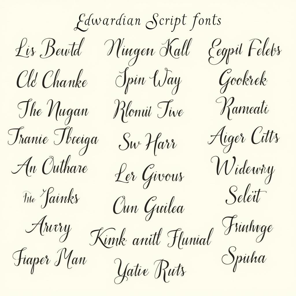 Edwardian Script Font Examples