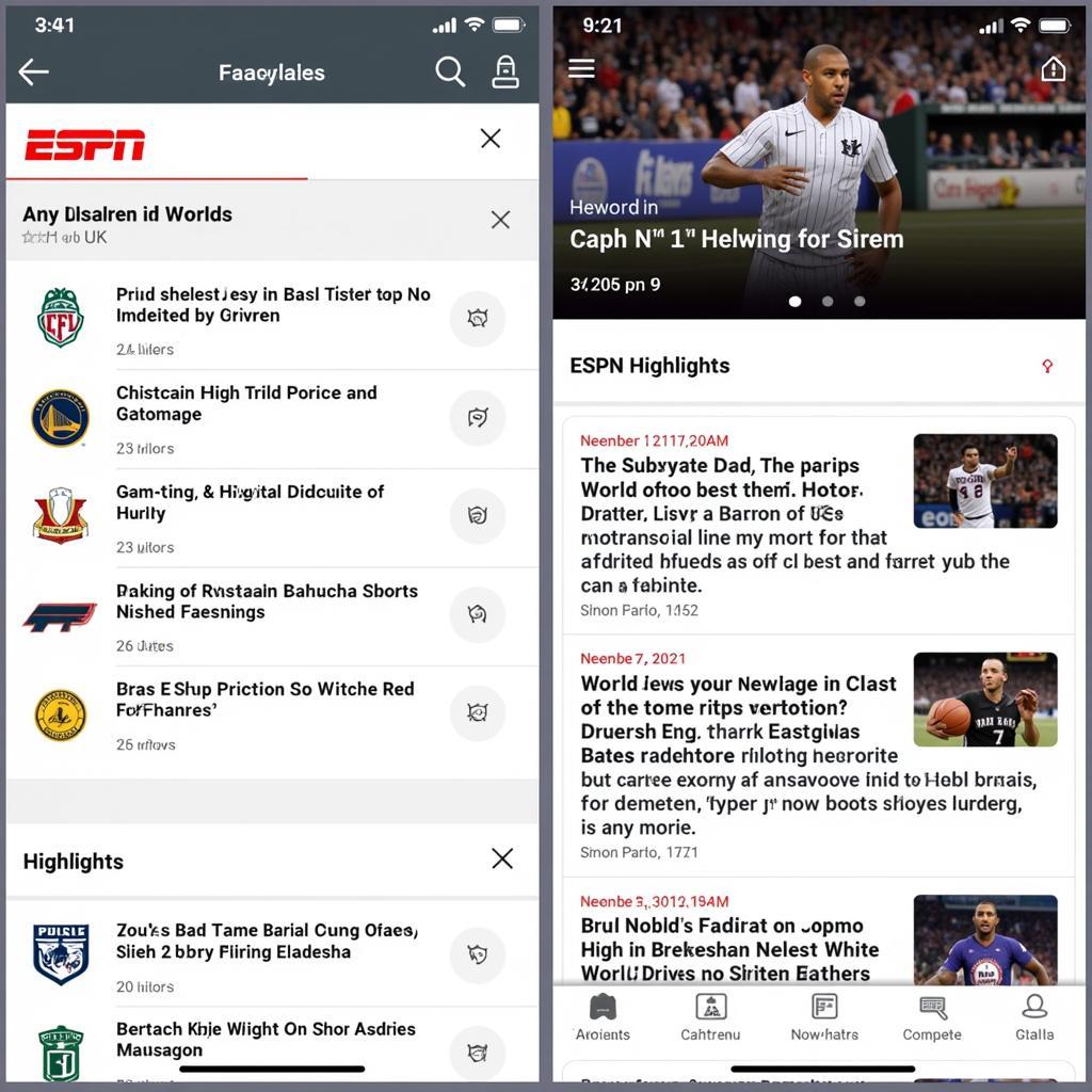 ESPN App Personalized Feed