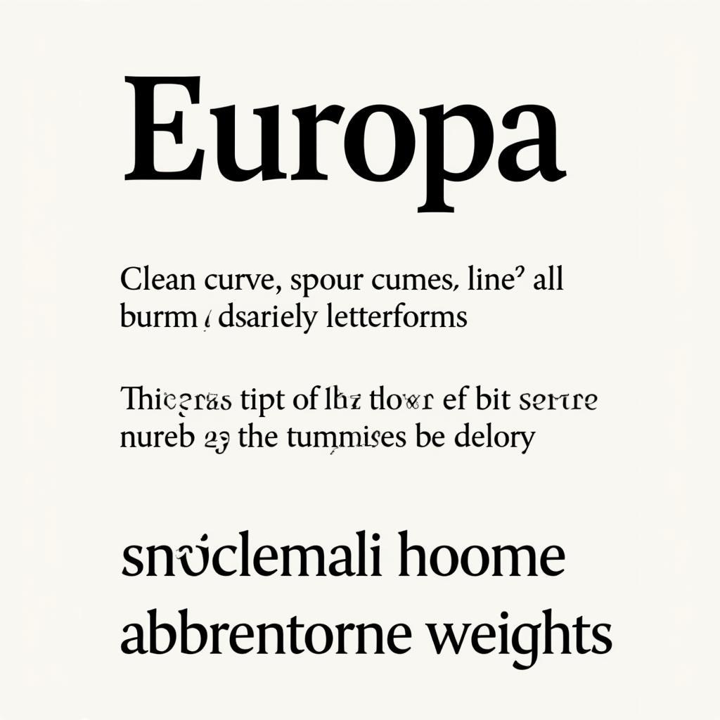 Europa Font Example