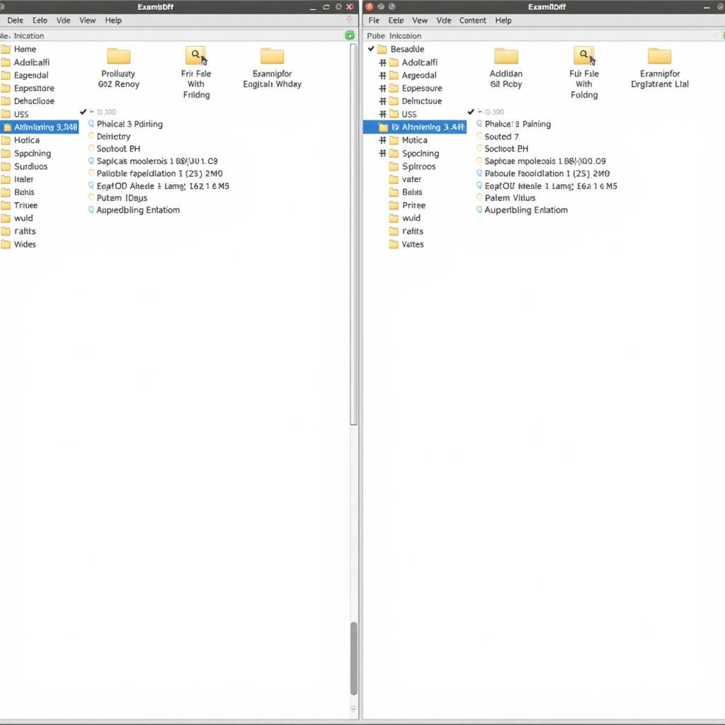 ExamDiff Pro Directory Comparison