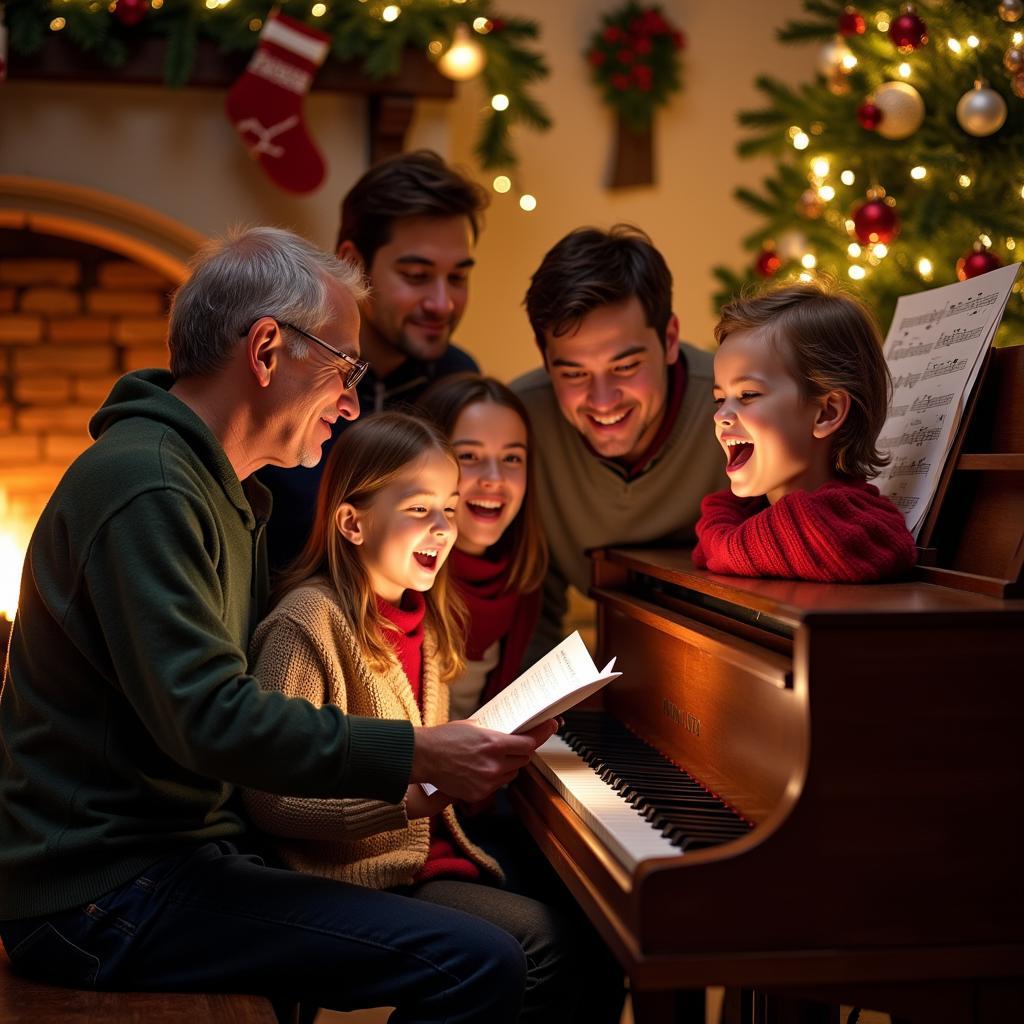 Family Singing Christmas Carols