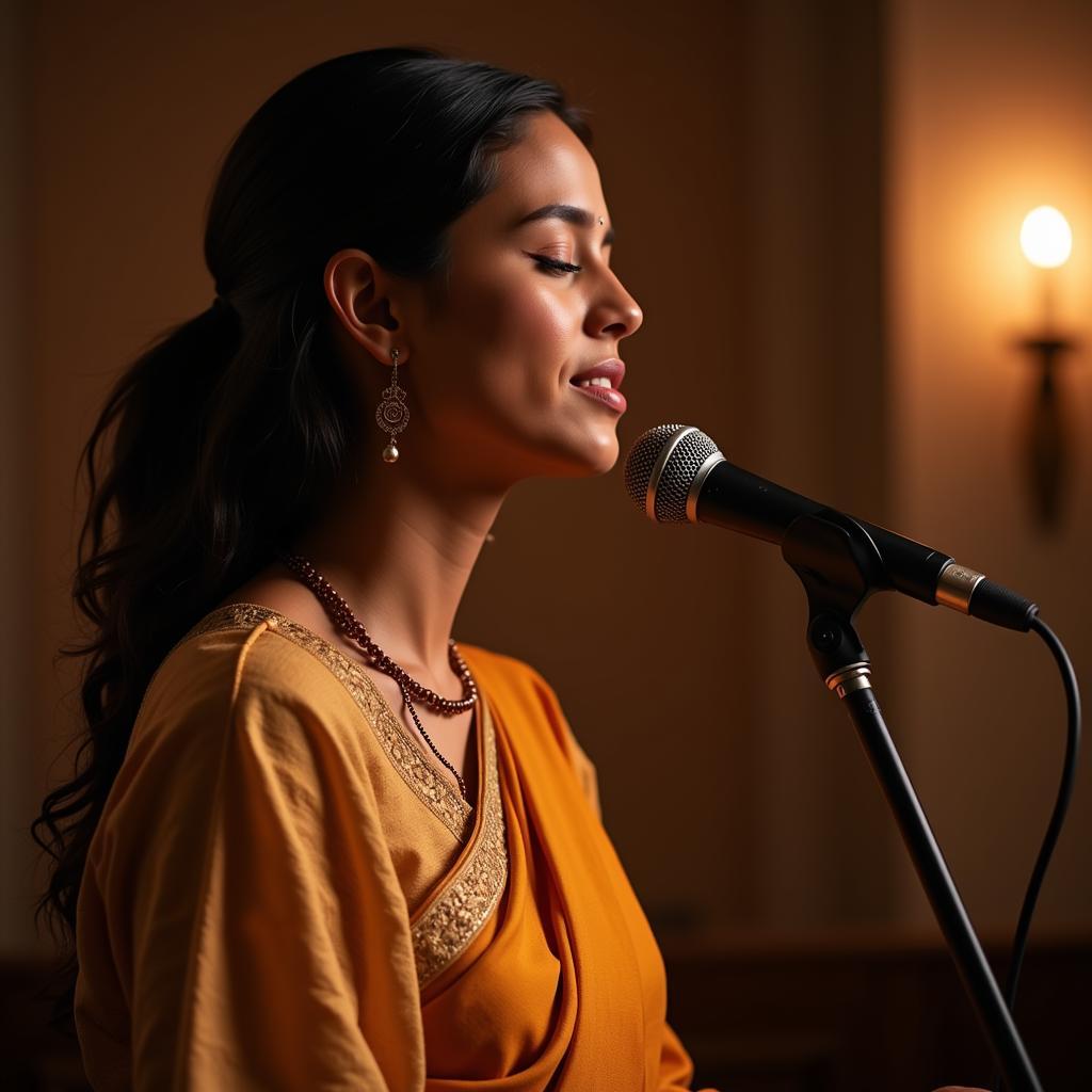 A female devotional singer