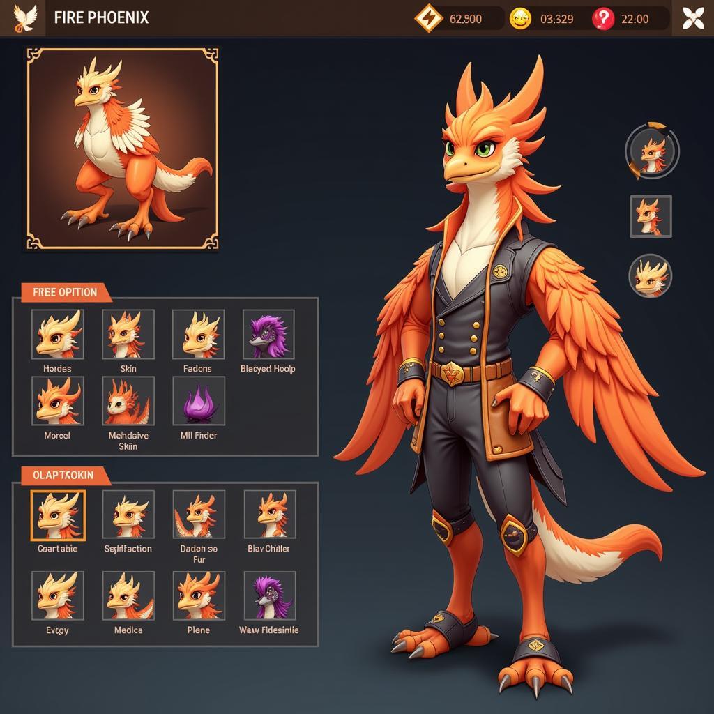 Fire Phoenix Character Customization