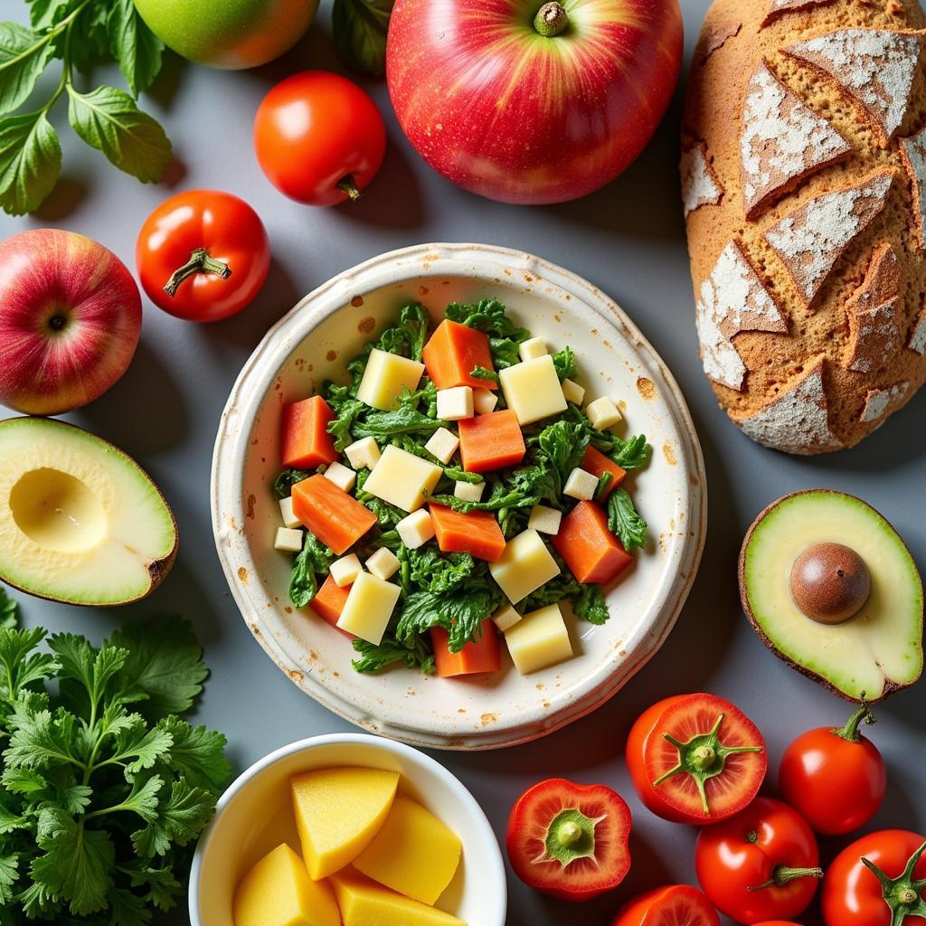 Fresh ingredients arranged on a table