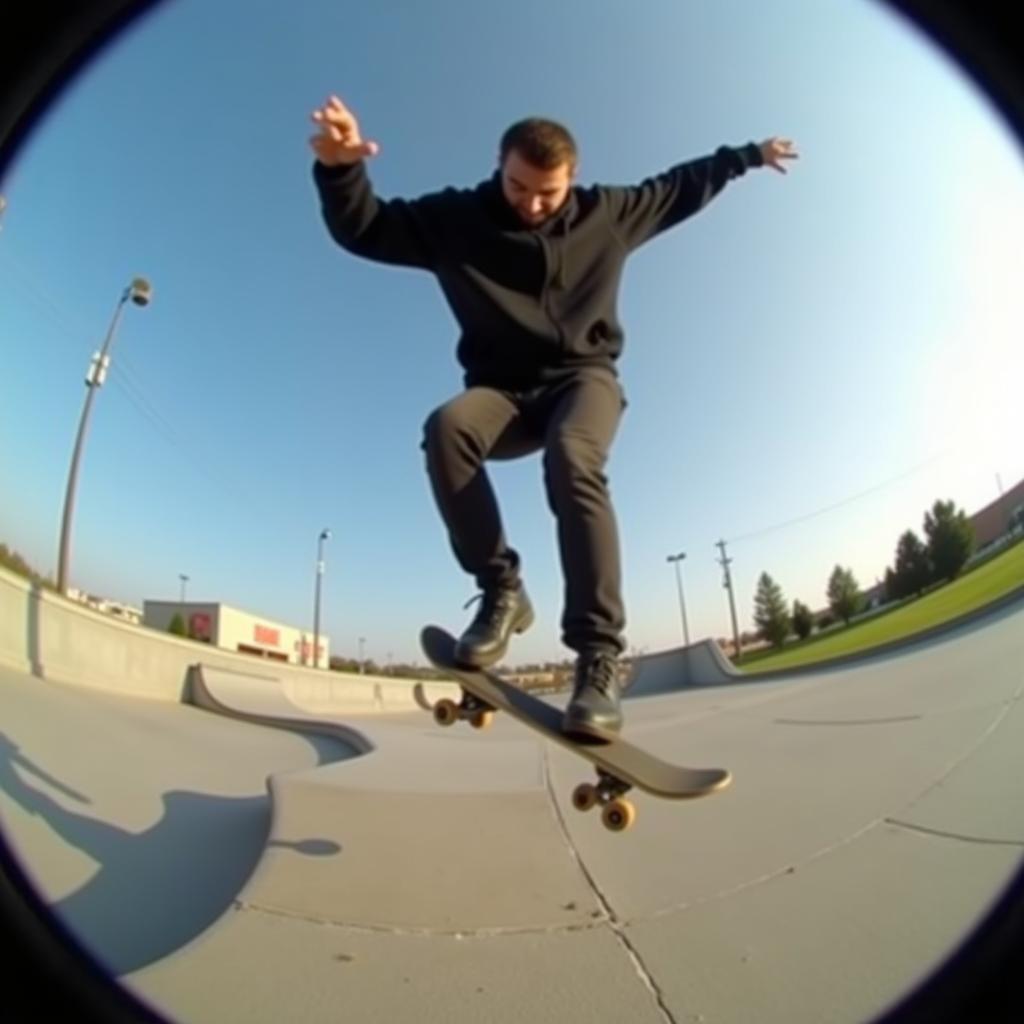 Fisheye Hemi Applied to Skateboarding Footage