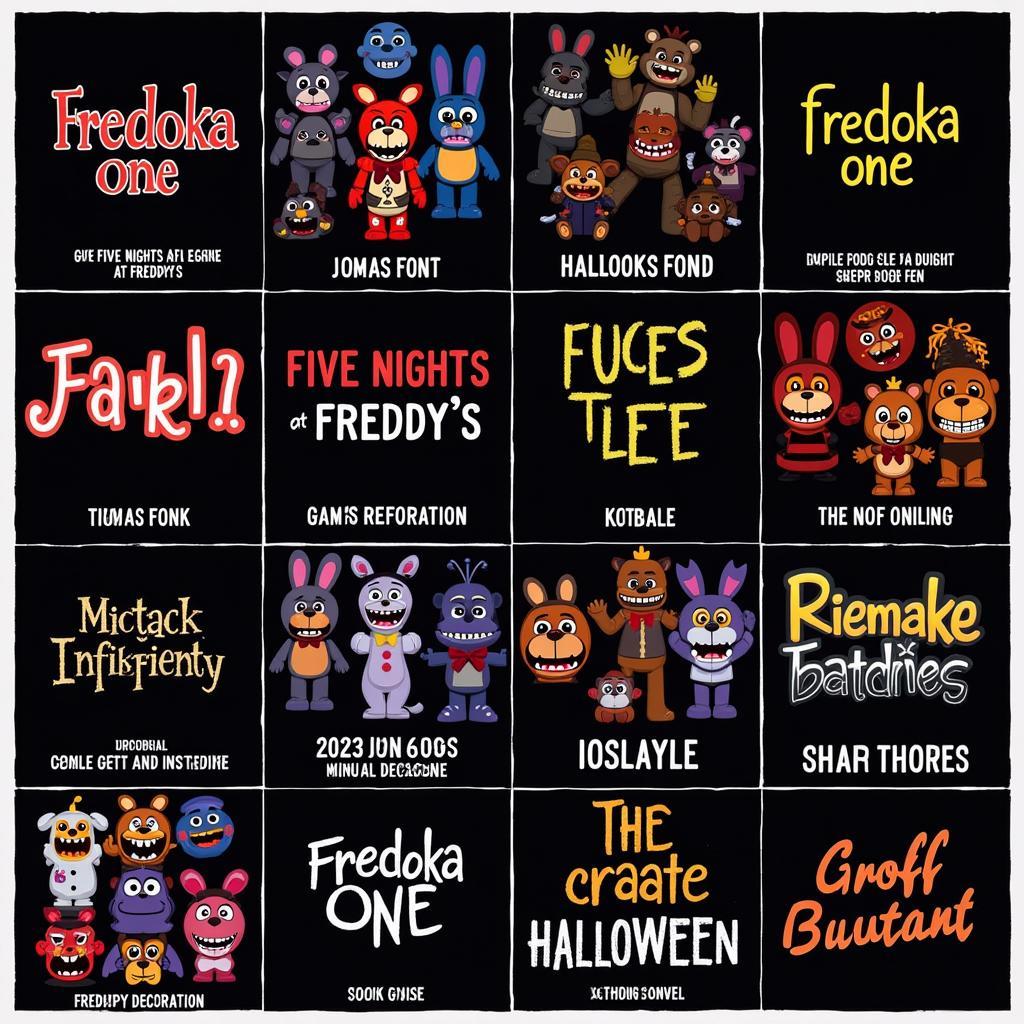 five nights at freddy's font examples