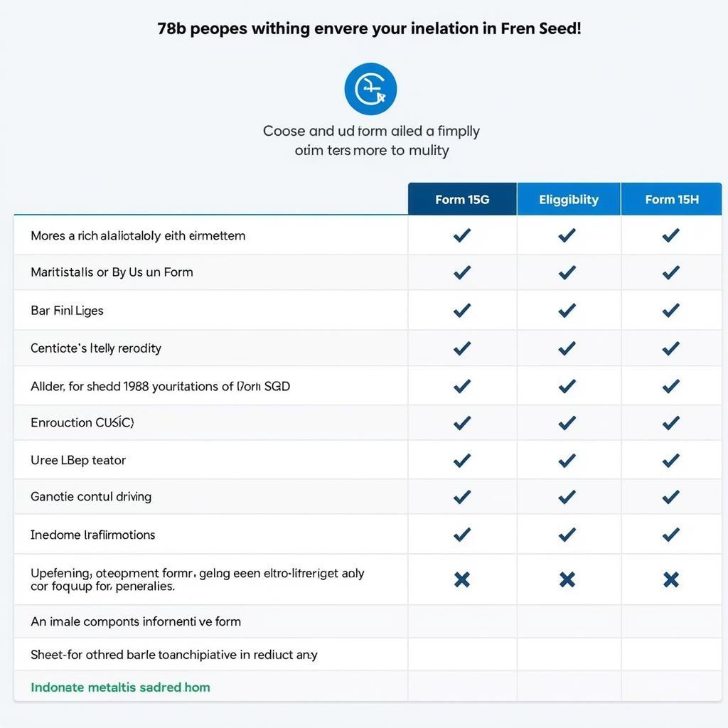 Comparison Table of Form 15G and Form 15H