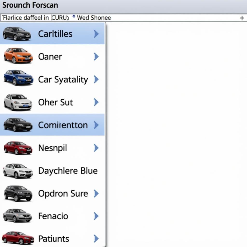 Selecting the vehicle in Forscan