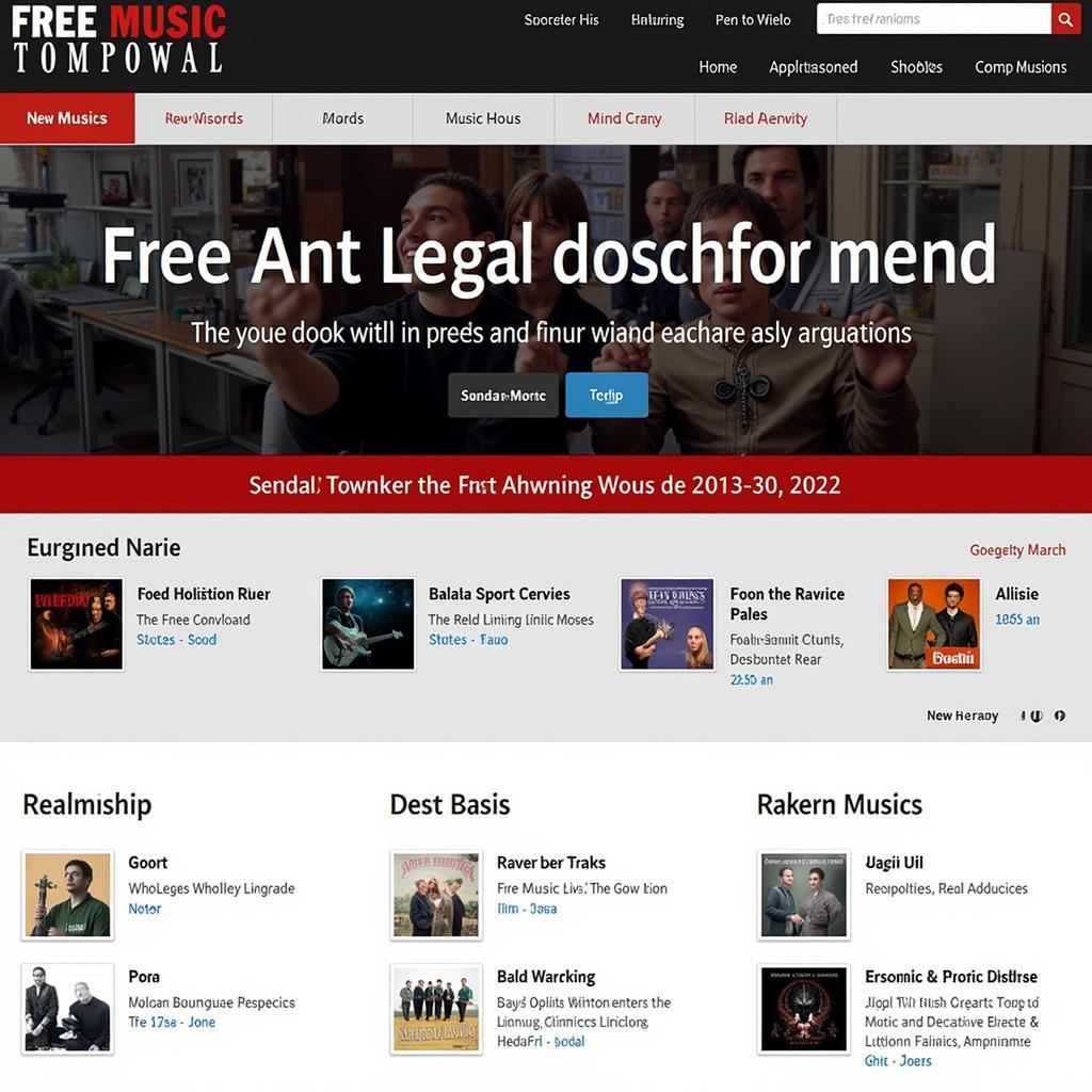 Homepage of Free Music Archive website