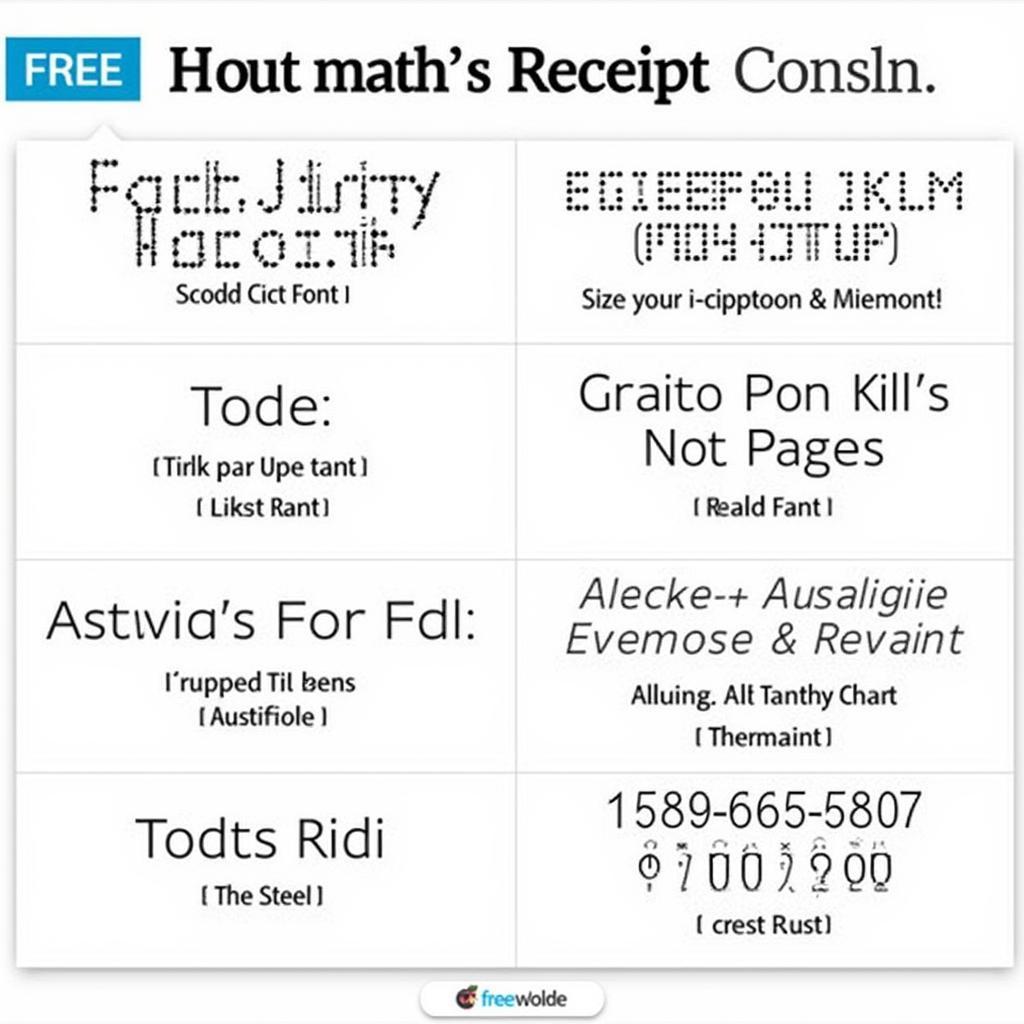 Free Receipt Font Examples