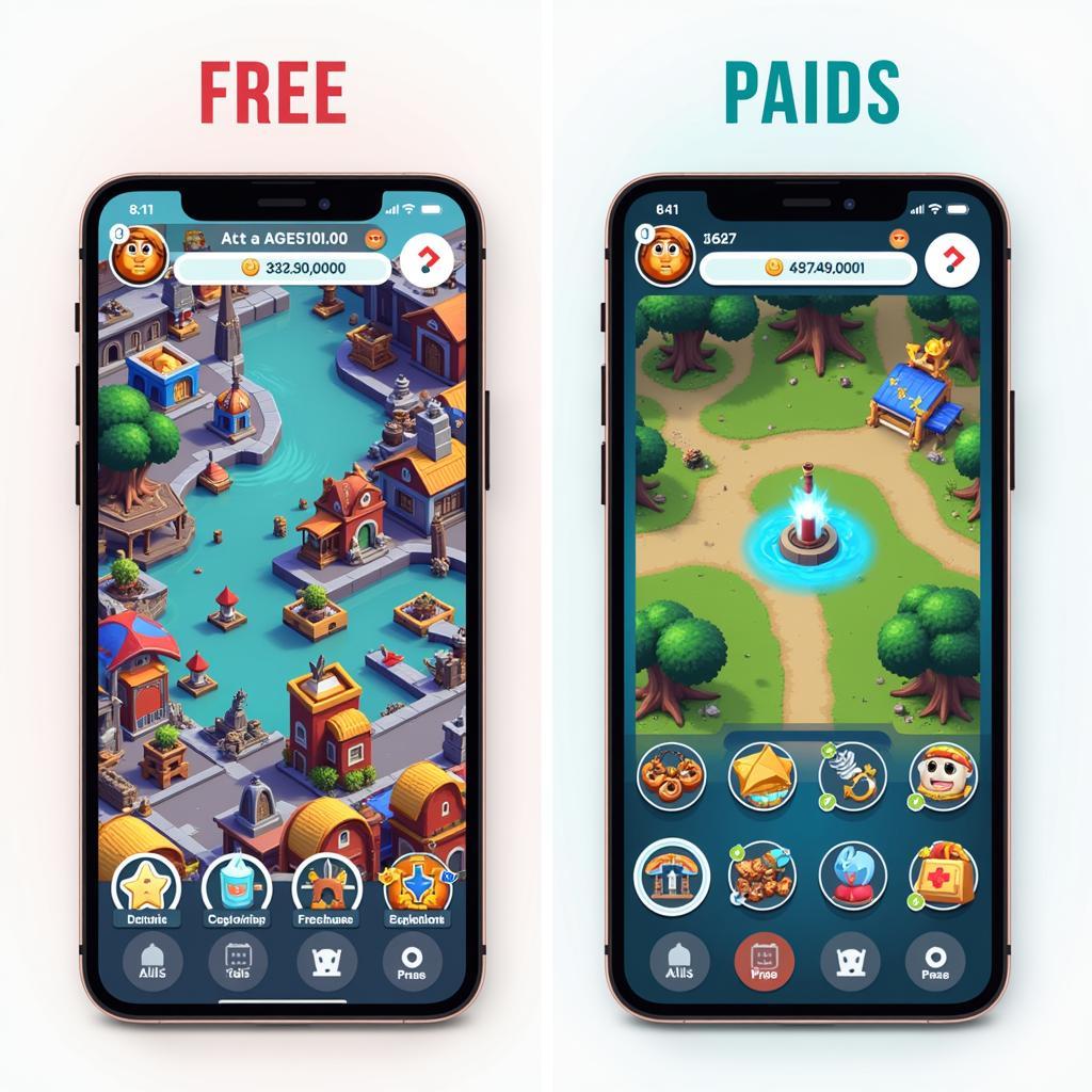 Comparing free and paid mobile games