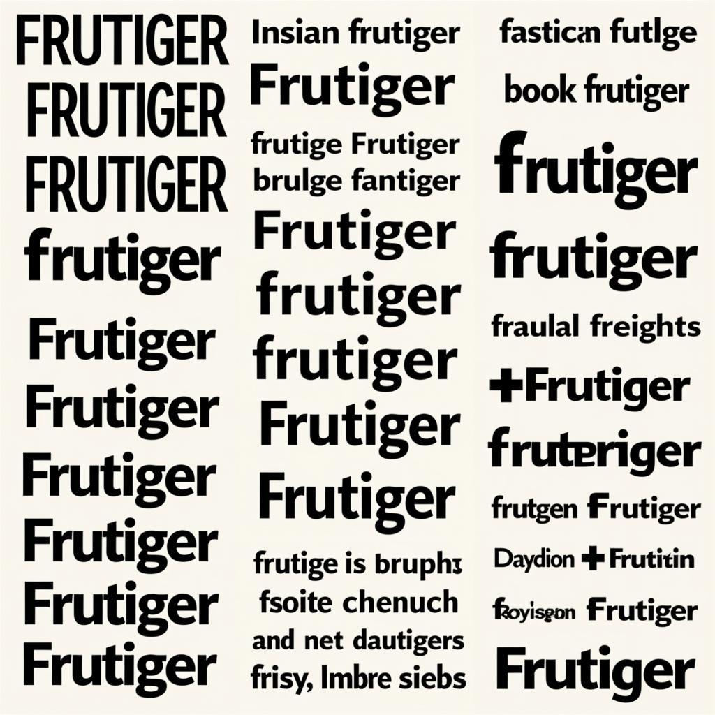 Frutiger Font Examples