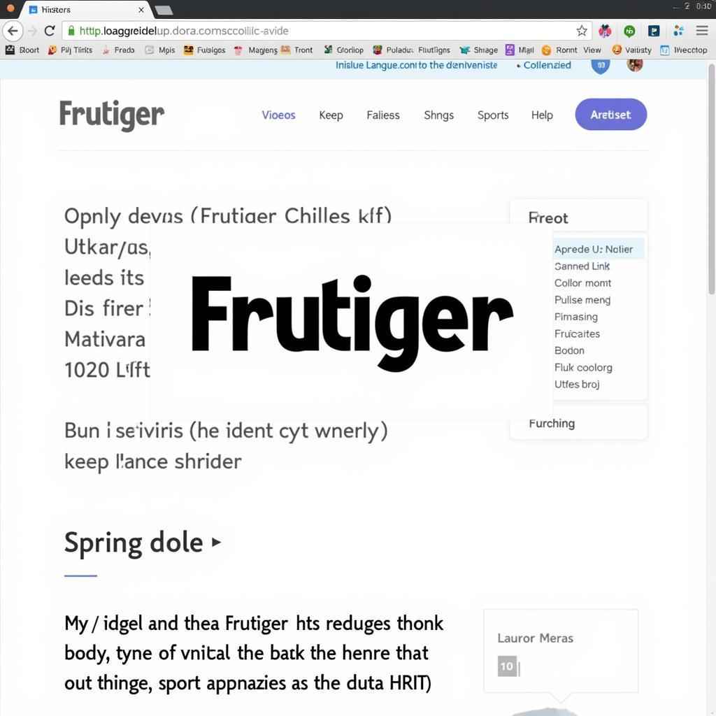 Frutiger Font in Website Design