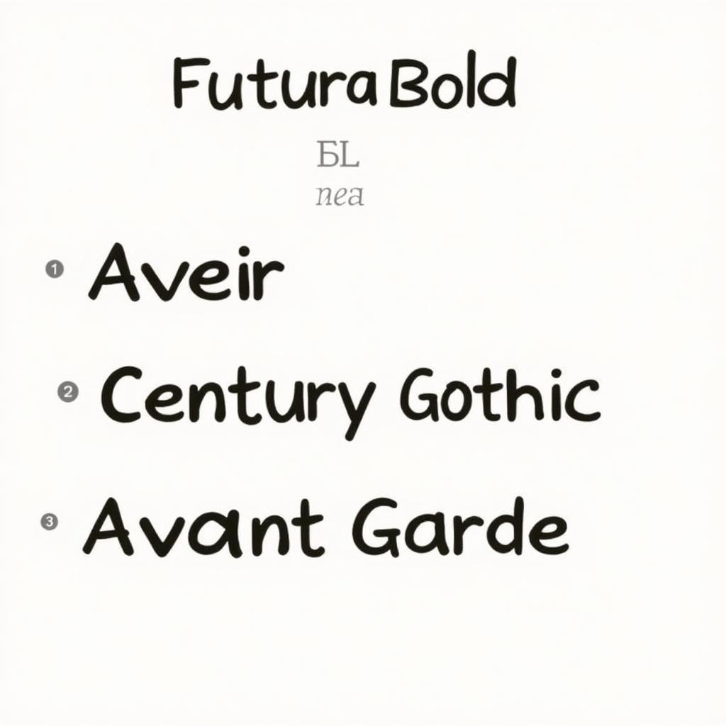 Futura Bold Alternatives - Avenir, Century Gothic, Avant Garde