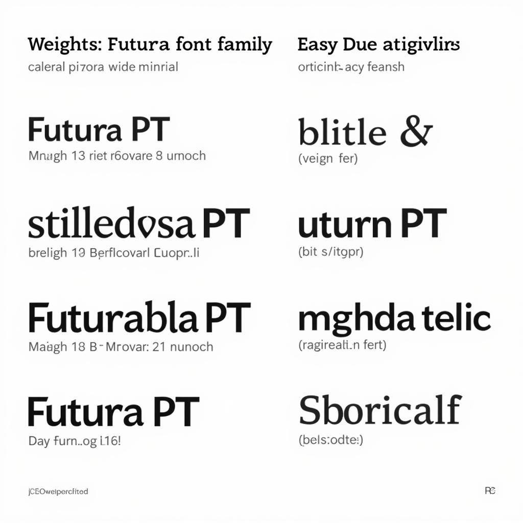 Futura PT font family showcase