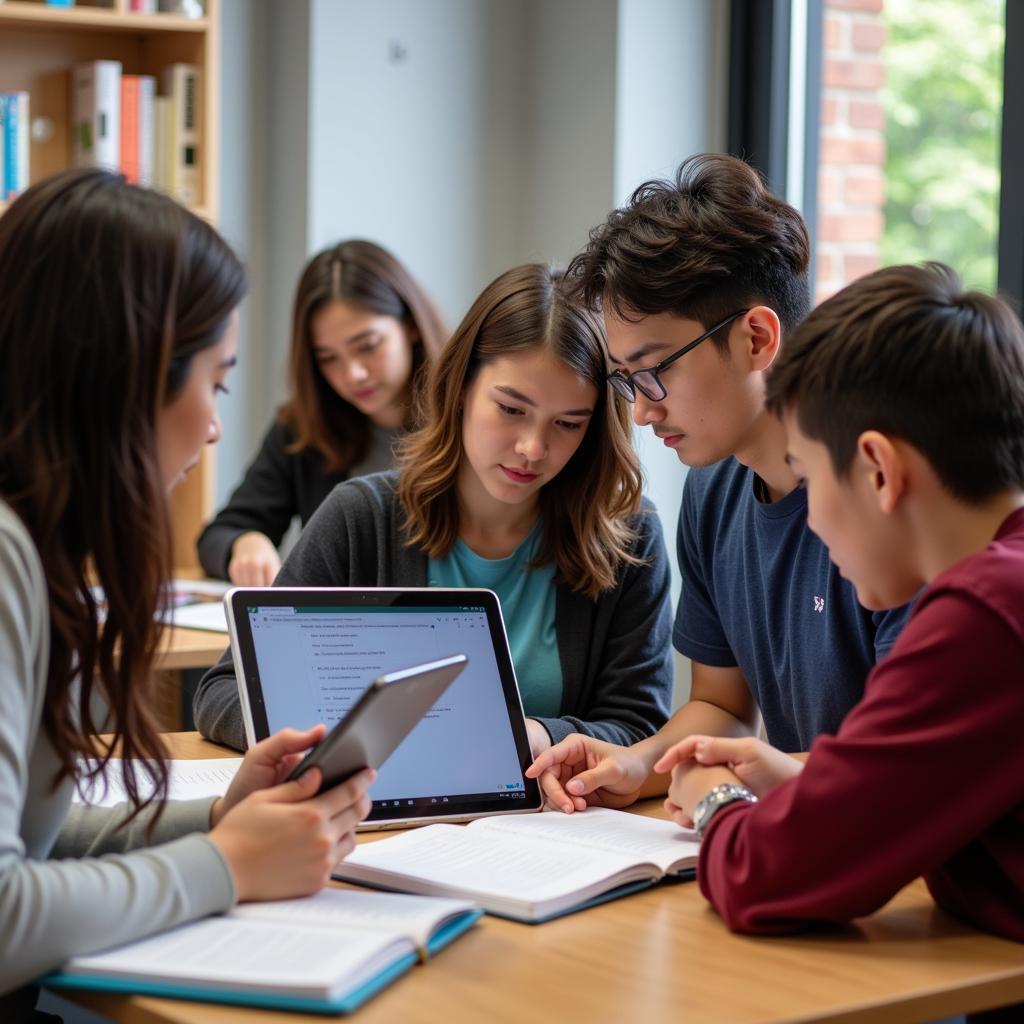 Students studying Future English