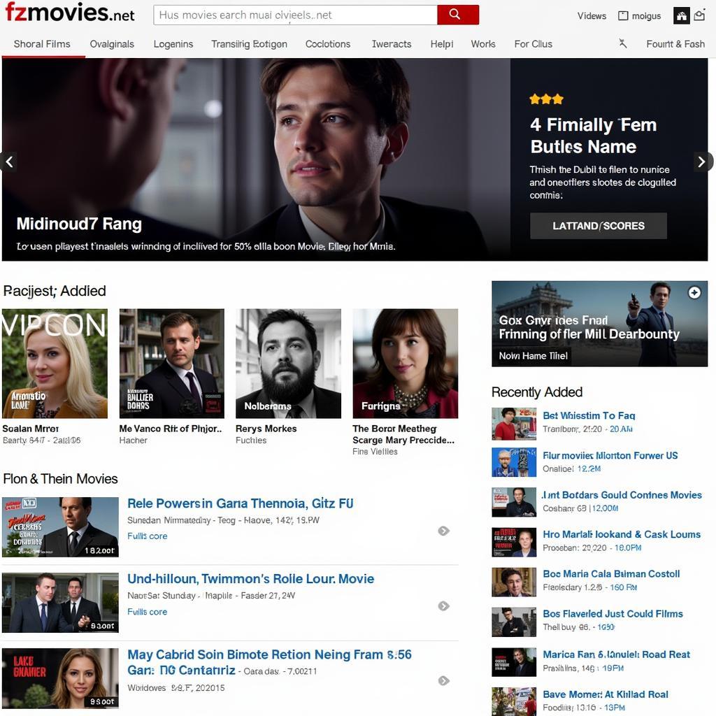 Fzmovies.net homepage screenshot