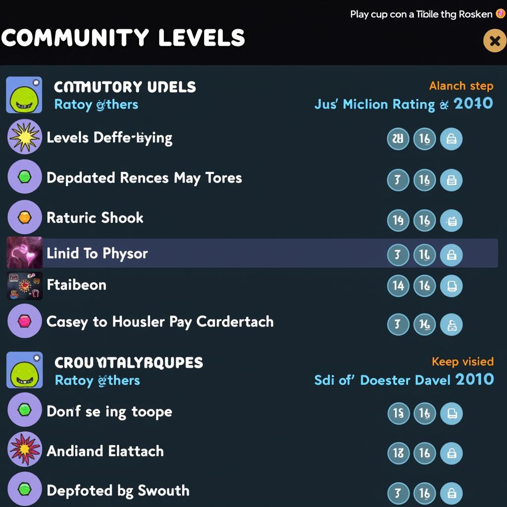 Geometry Dash Community Levels