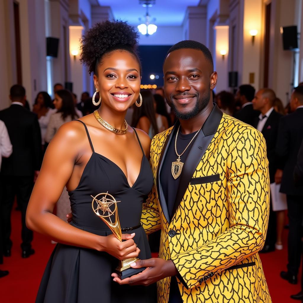 Adina and Kofi Kinaata at a Music Awards Ceremony