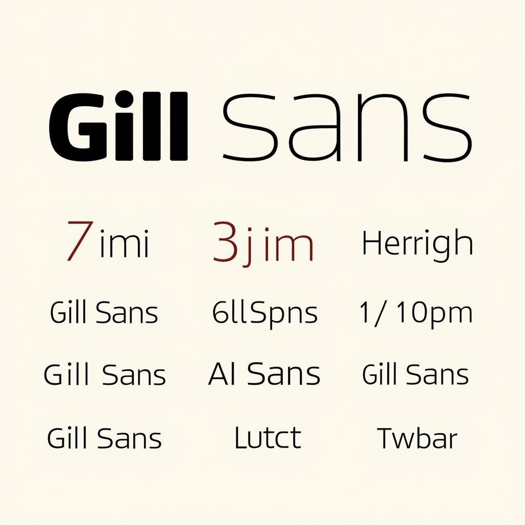 Gill Sans Font Examples