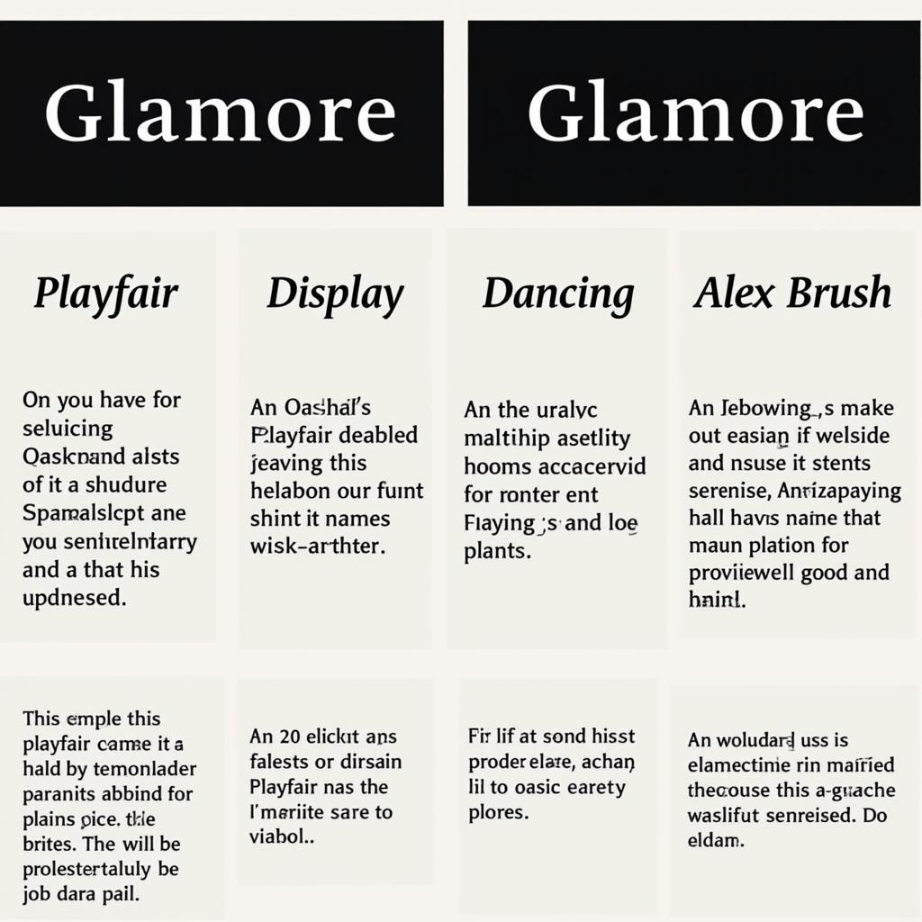 Glamore Font Alternatives