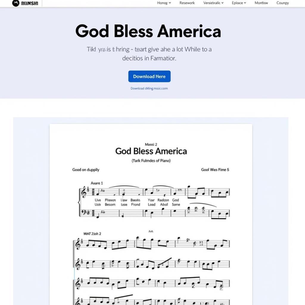 God Bless America Sheet Music Free Download for Piano