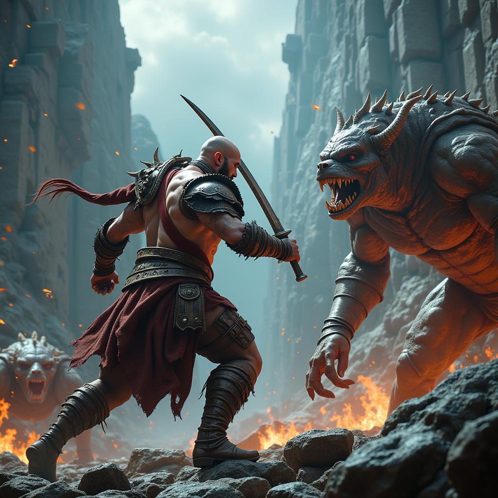 God of War Betrayal gameplay screenshot showing Kratos battling enemies