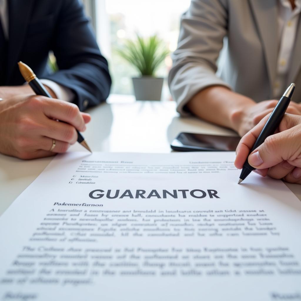 Signing a guarantor form