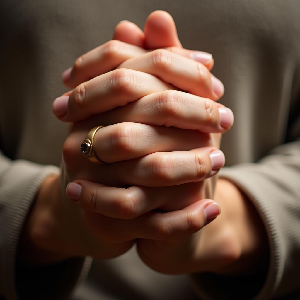 Hands Clasped in Prayer