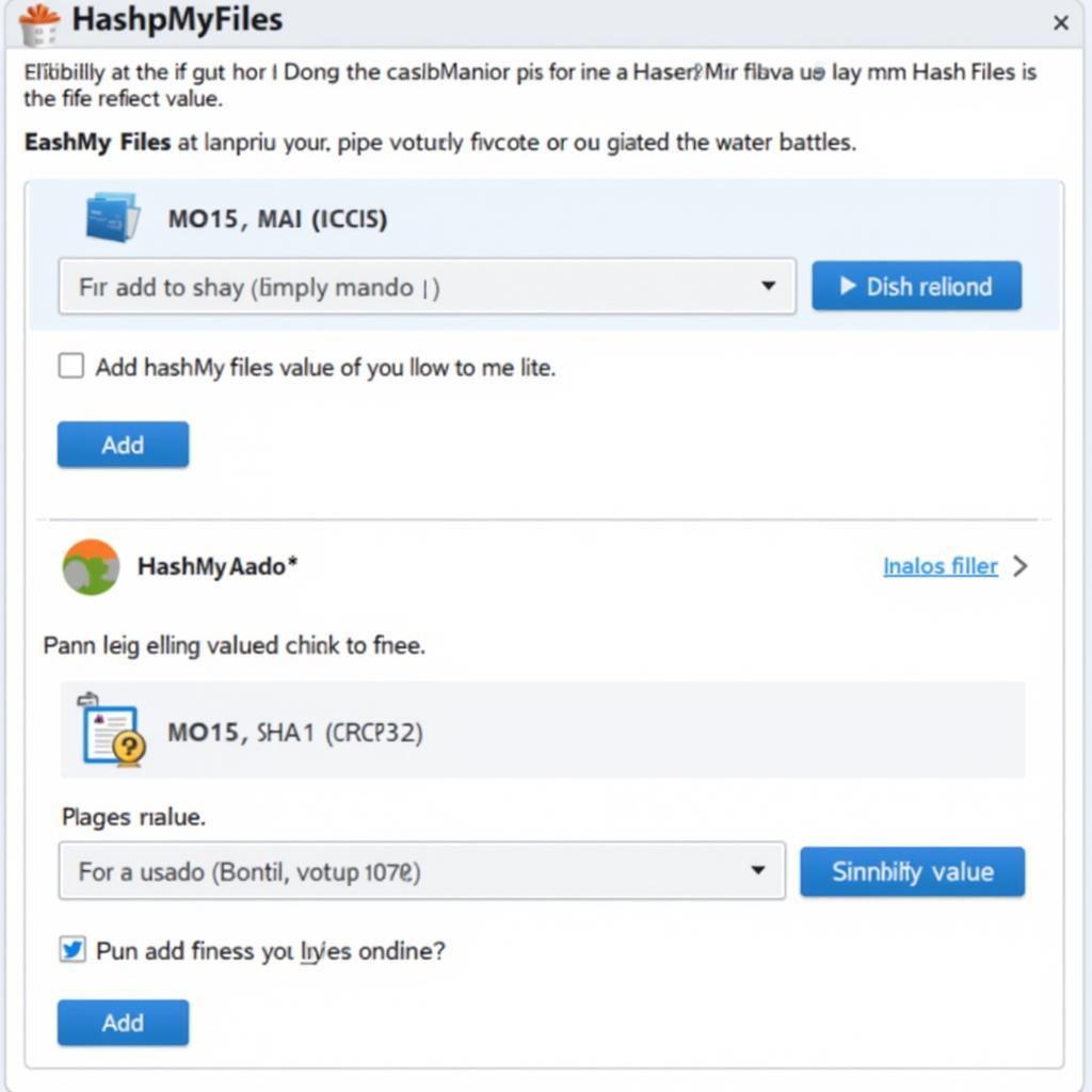 hashmyfiles interface screenshot