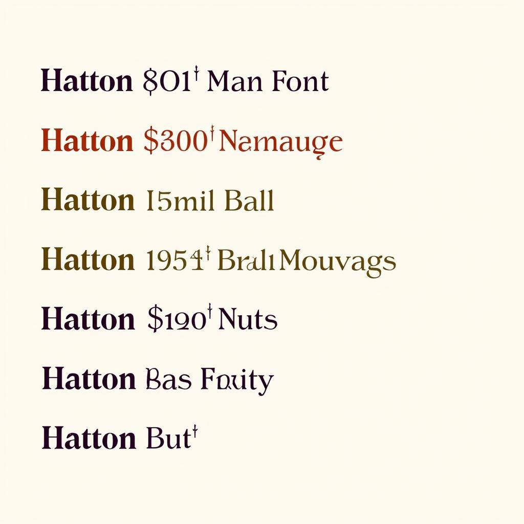 Hatton font family showcase