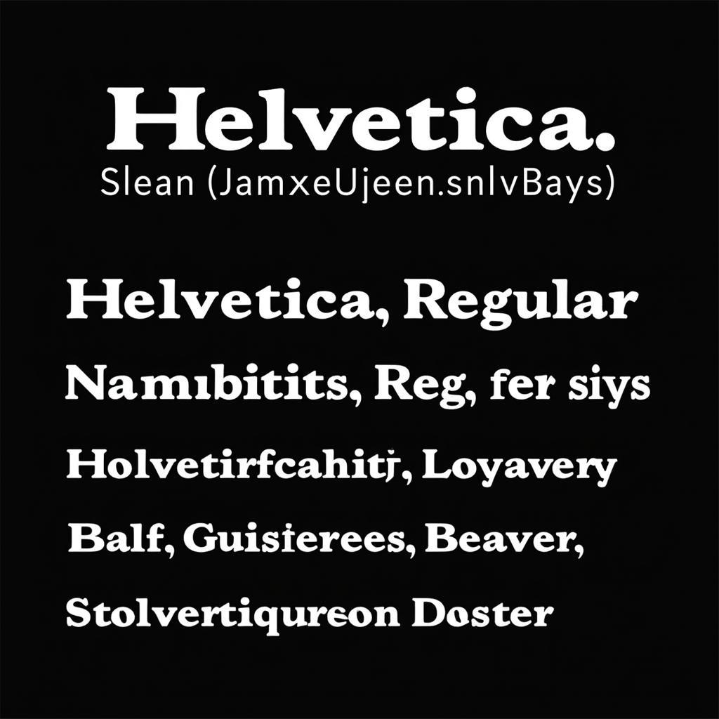 Helvetica Regular Font Example