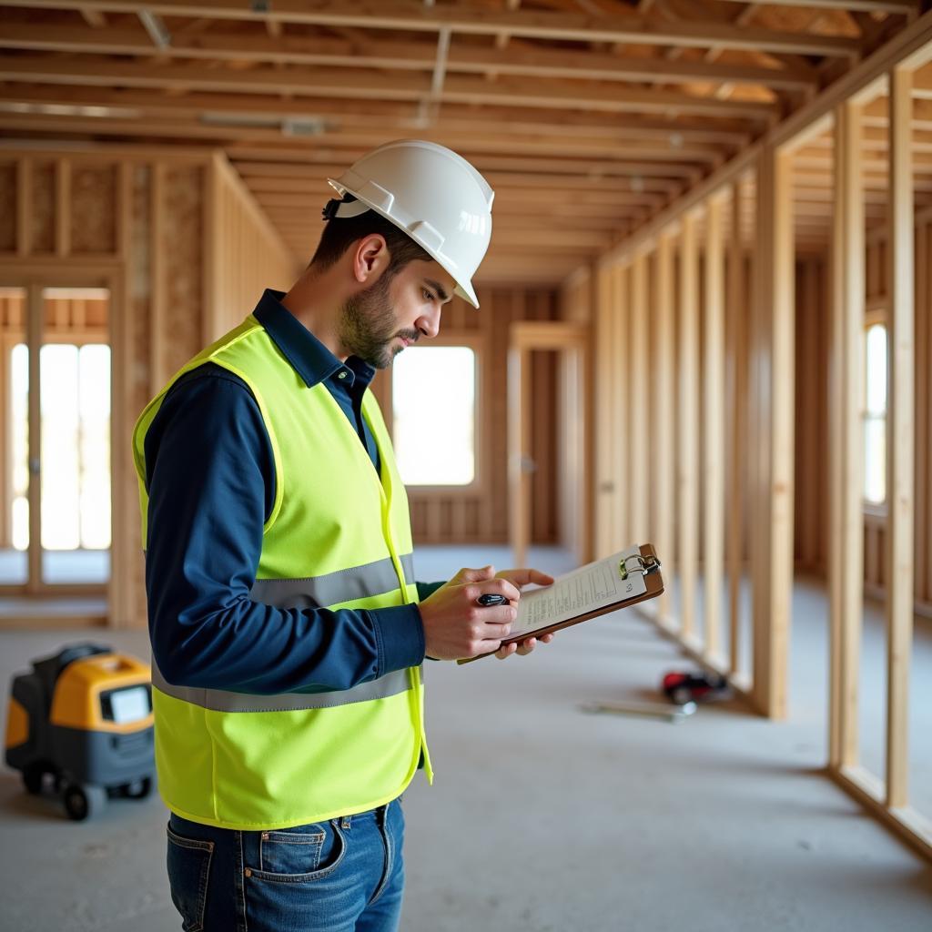 inspecting home construction progress