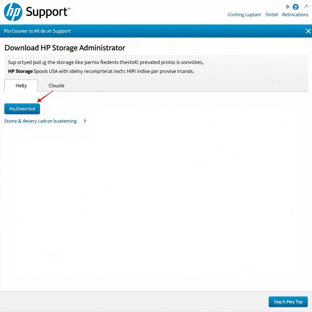 HP Support Website Download Page