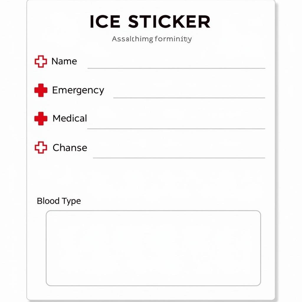 In Case of Emergency Sticker Template