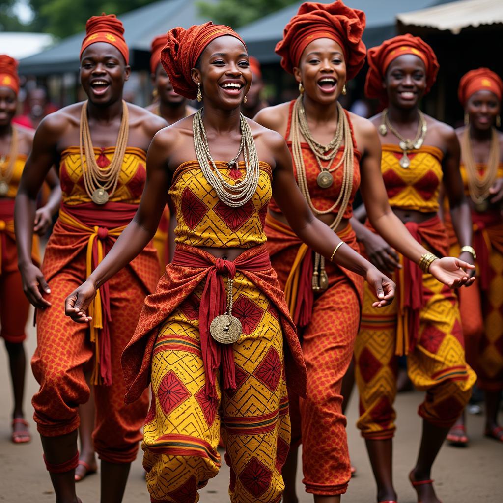 Igbo dancers celebrating their heritage 