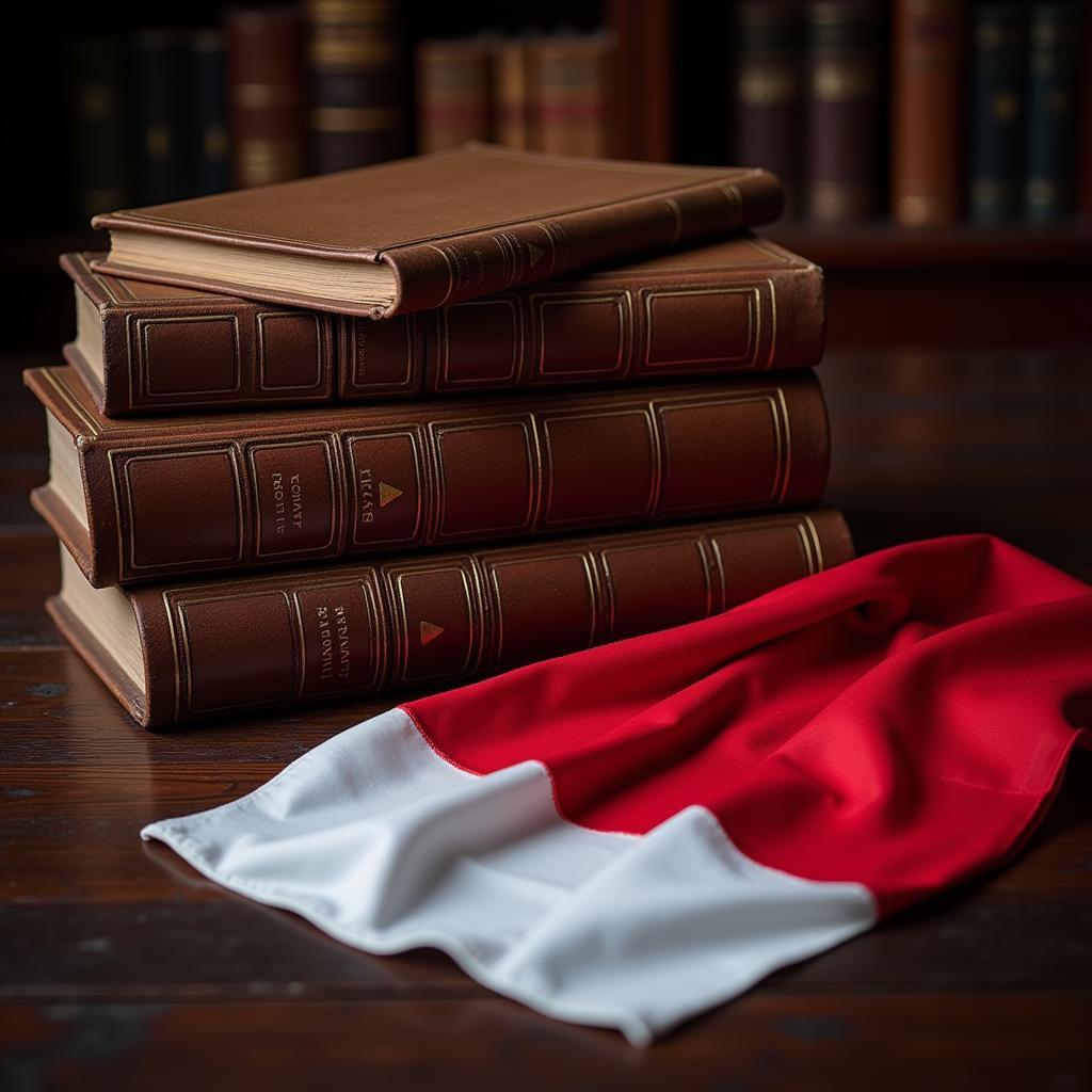 Indonesian Law Books on a Desk