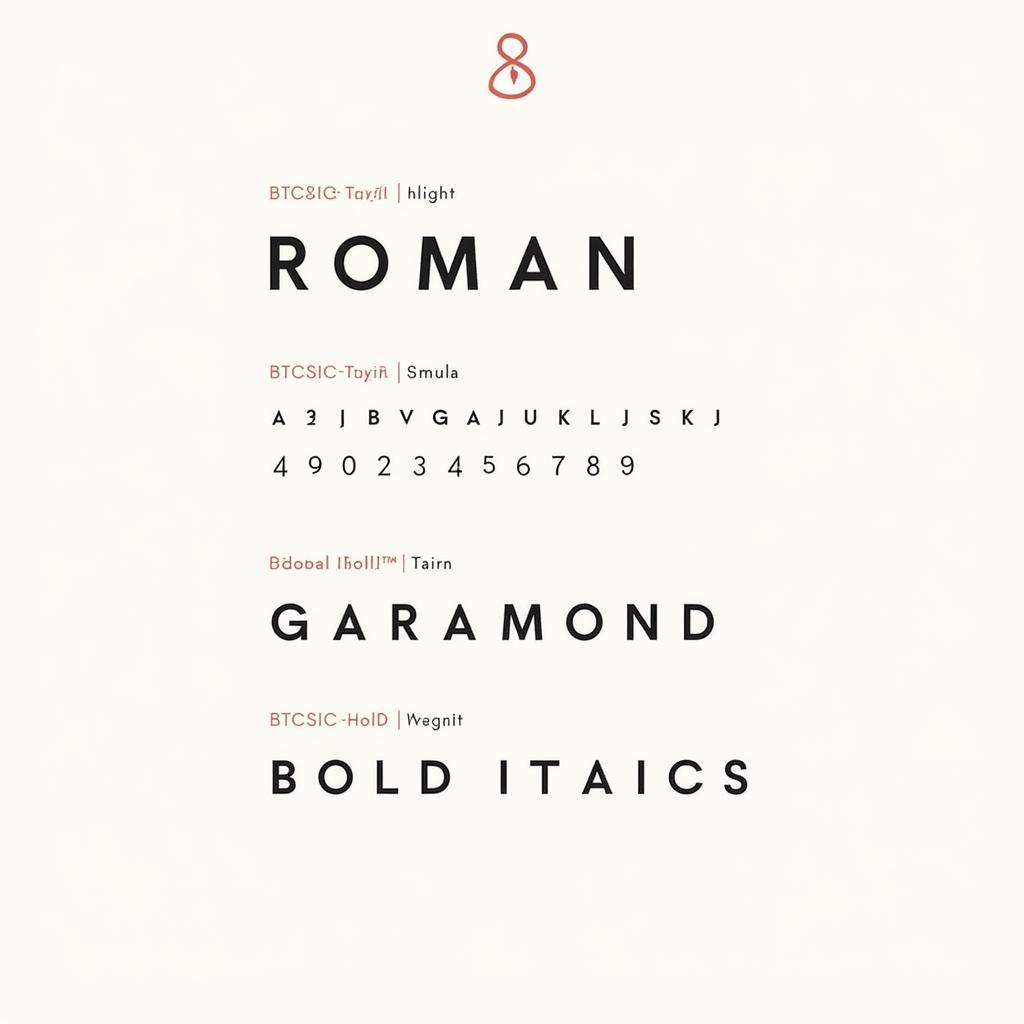 ITC Garamond font family showcase