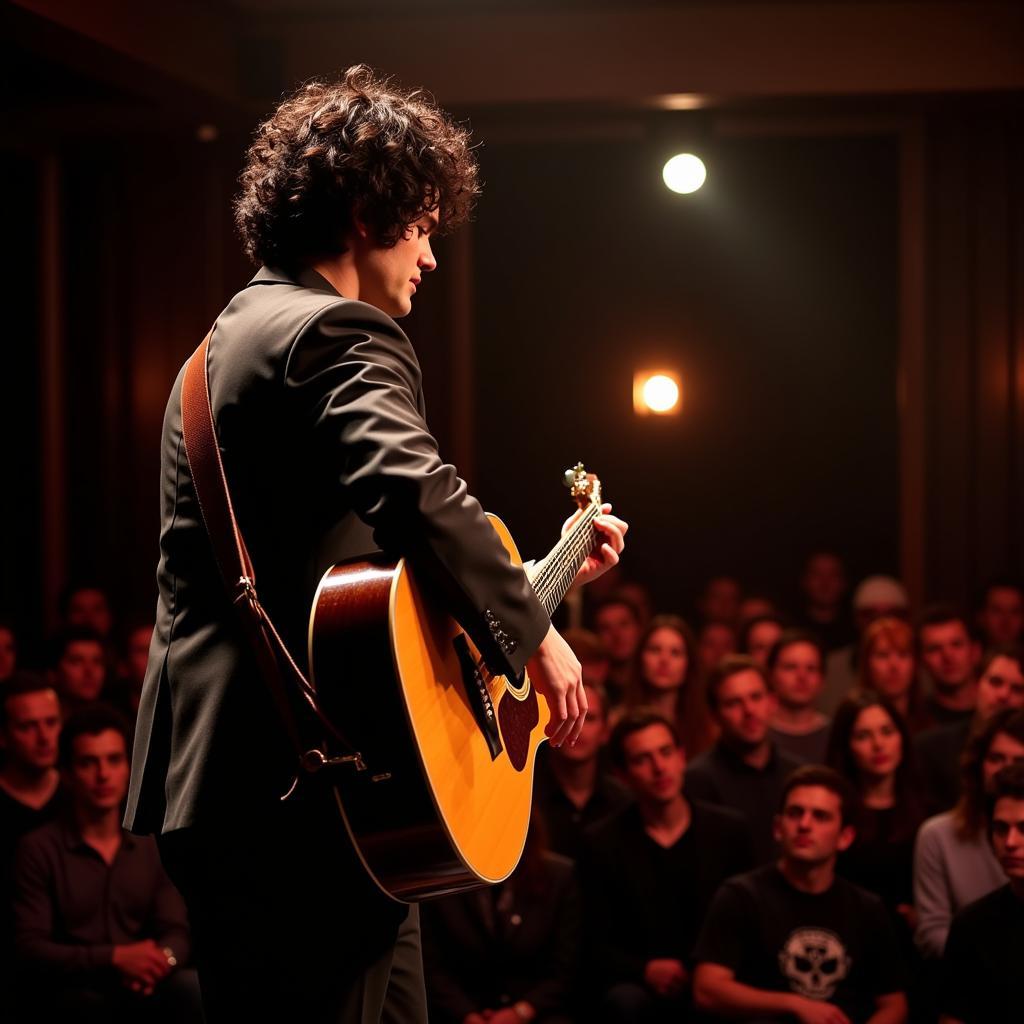 Jack White performing an acoustic set