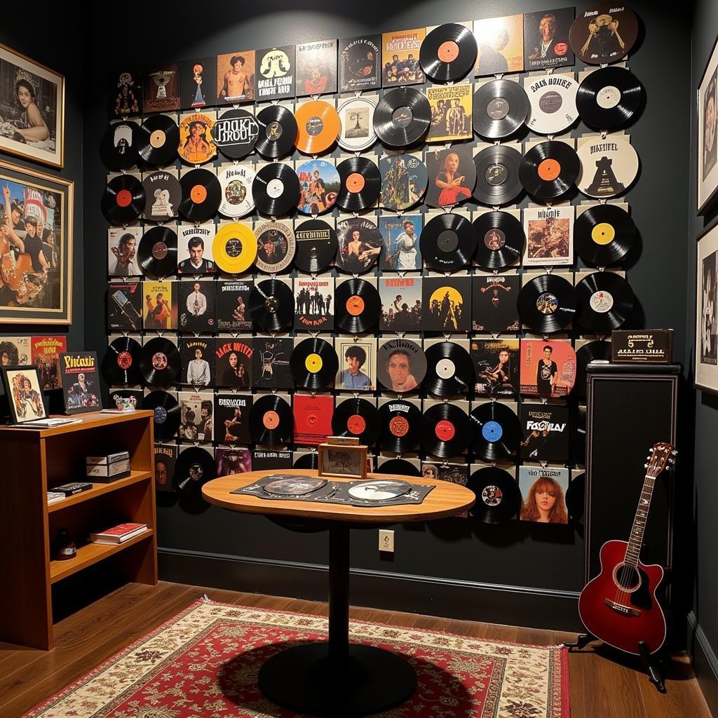 A collection of Jack White's vinyl records