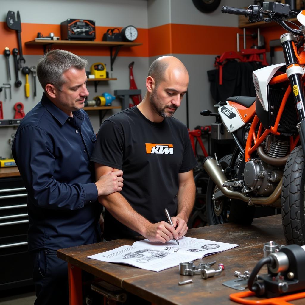 KTM Mechanic at Work