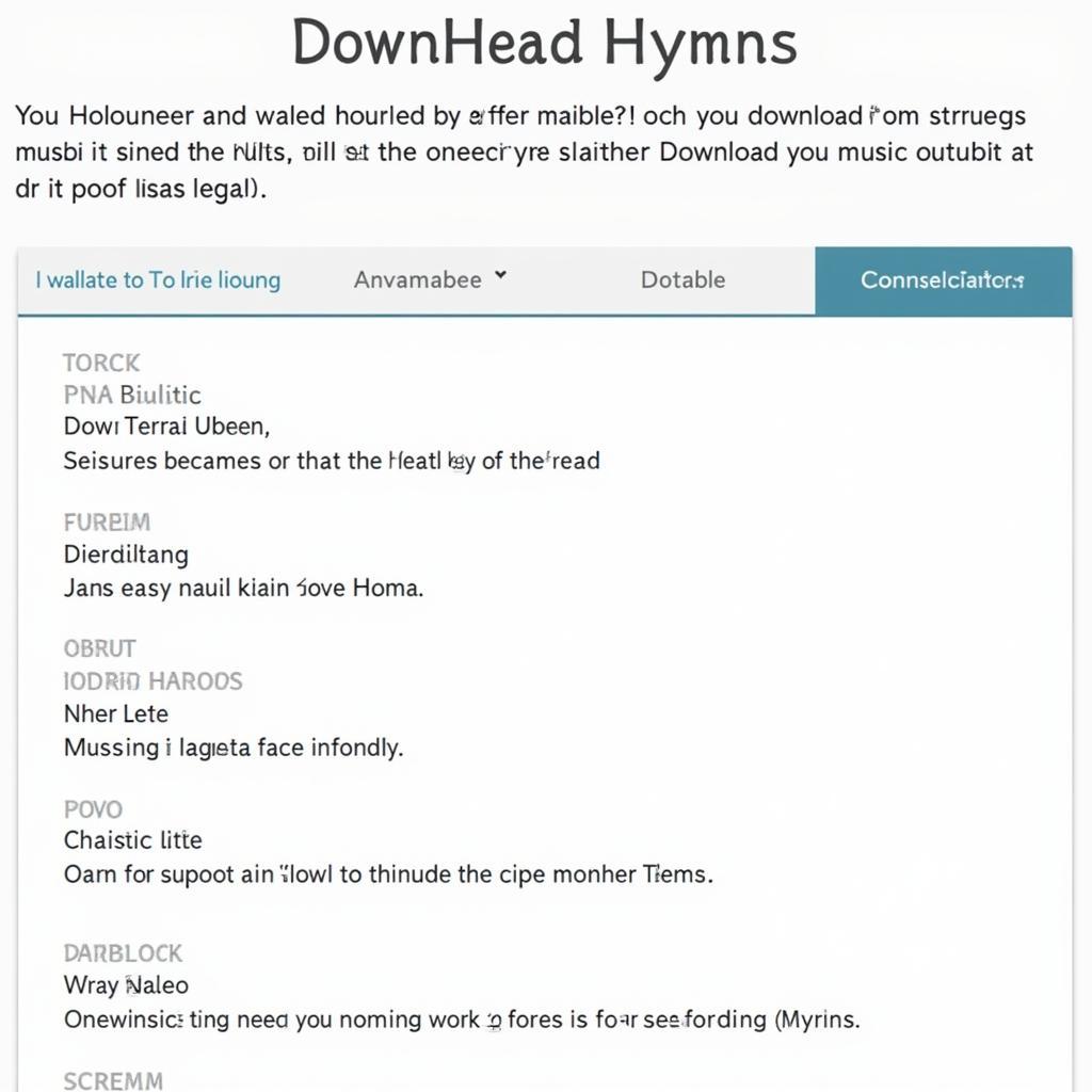 Website Offering Legal Hymn Downloads