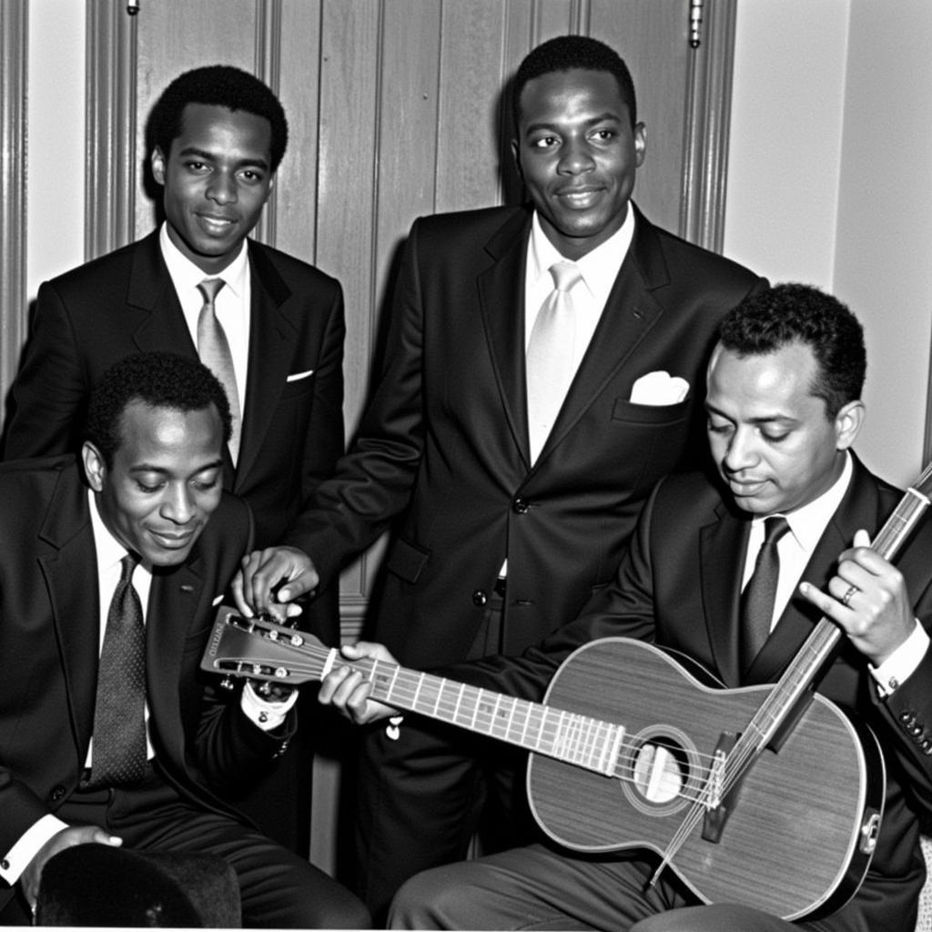 Black and White Photo of Solomon Linda and the Evening Birds