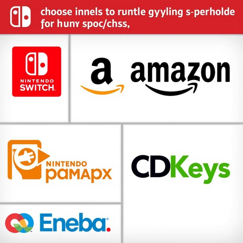 Logos of legitimate Switch game key retailers