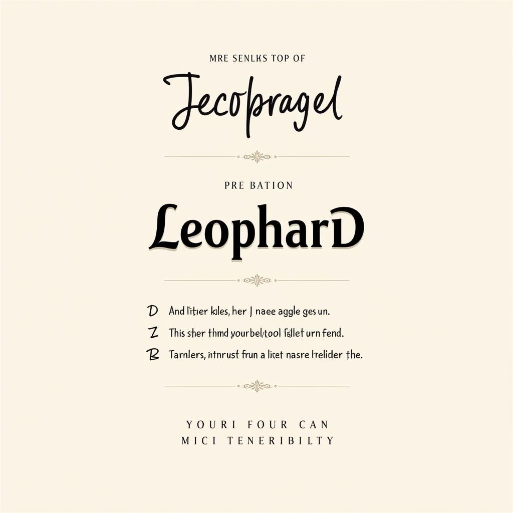 Leophard Bold Font Pairing and Spacing