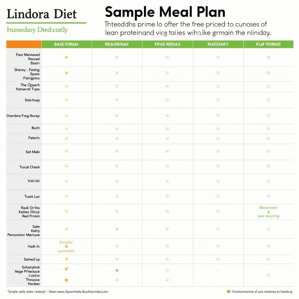 sample lindora diet plan