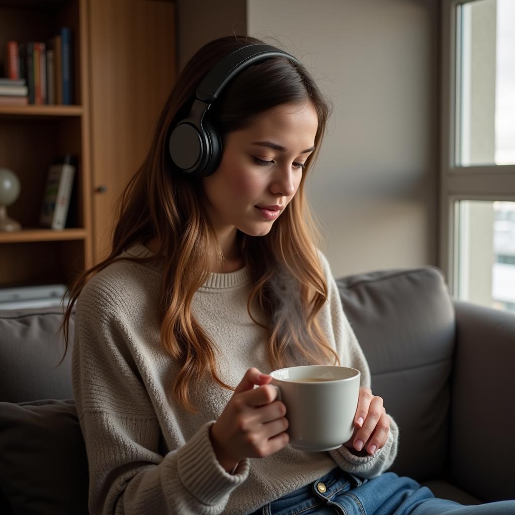 woman-listening-to-audiobooks-on-headphones